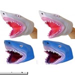 S.S 4 Pack Soft Rubber Realistic 6 Inch Great Shark Hand Puppet Blue and White  B072R1HN1N